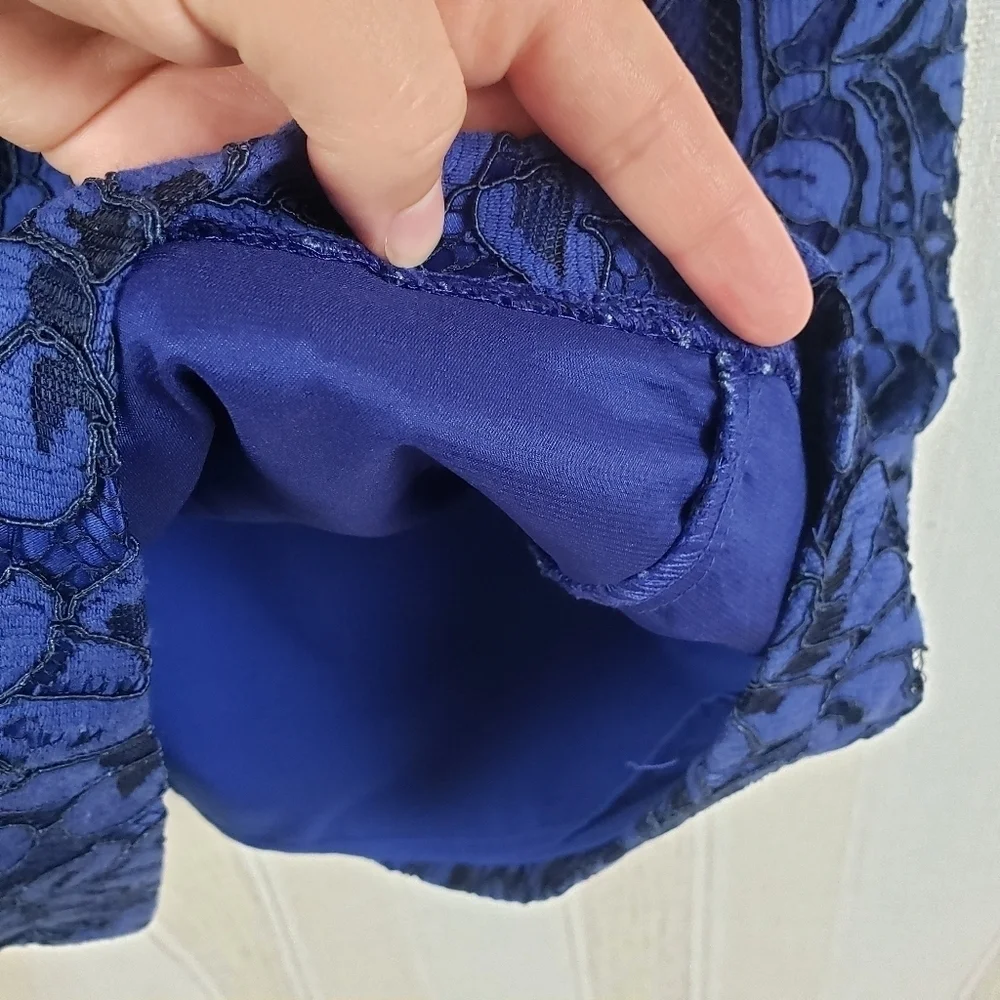 Eliza J Lace Sheath Dress Blue Black Size 4‎